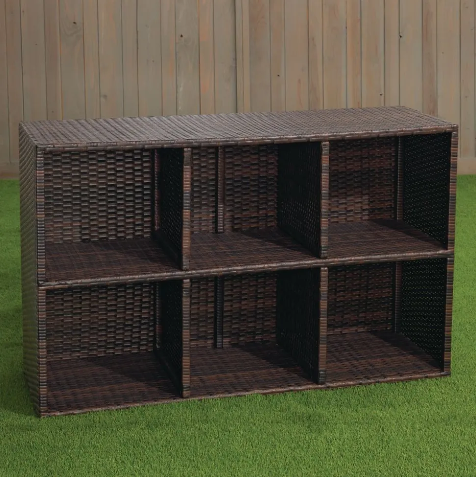 Environments® Indoor-Outdoor Wicker-Look Storage Shelf with 6 Cubbies