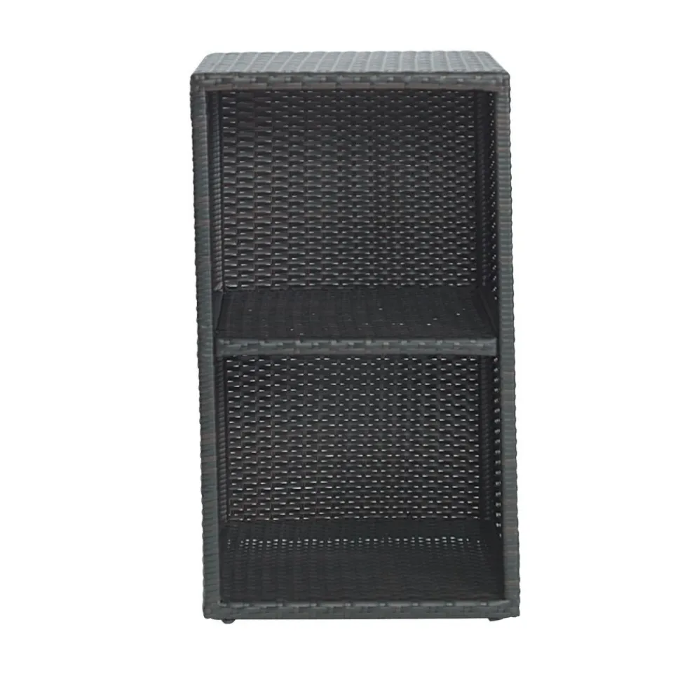Environments® Indoor/Outdoor Wicker Side Table with Wicker Shelf