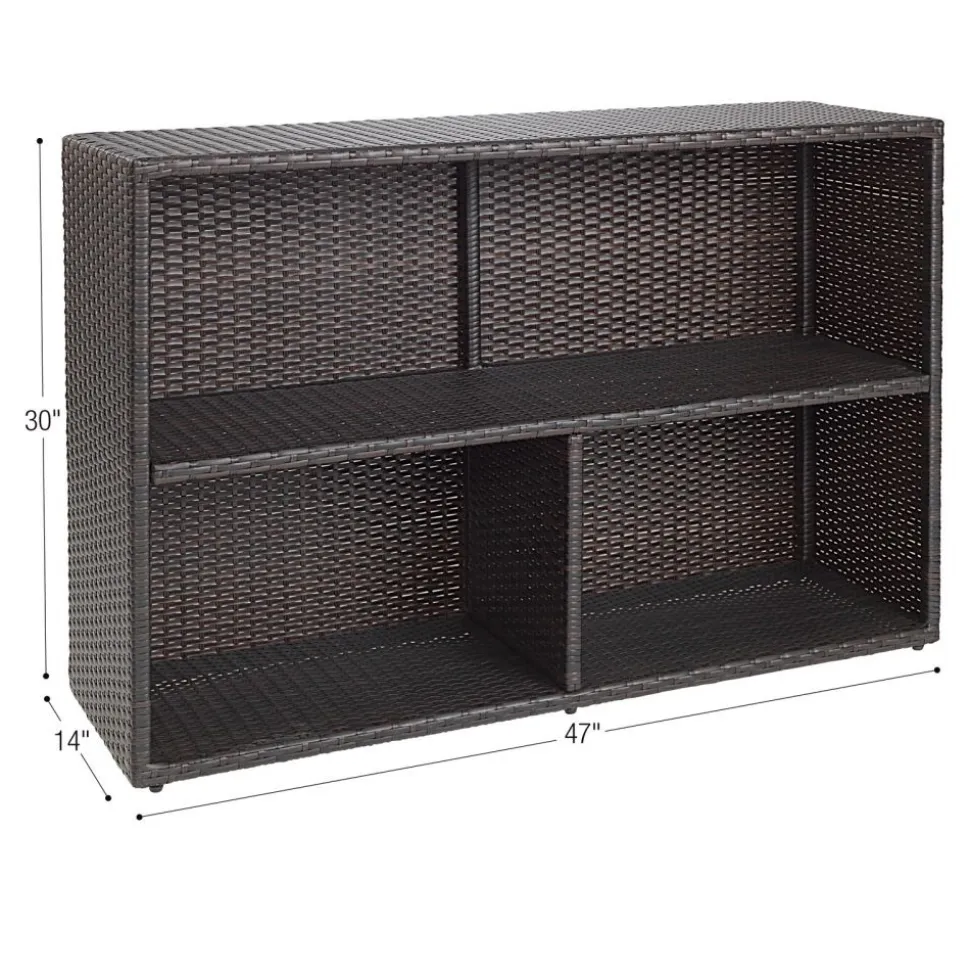 Environments® Indoor/Outdoor Wicker-Look Storage Shelf with 3 Cubbies