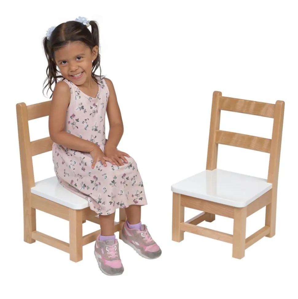 Environments® Ladderback White & Natural Toddler Chair, 8"H