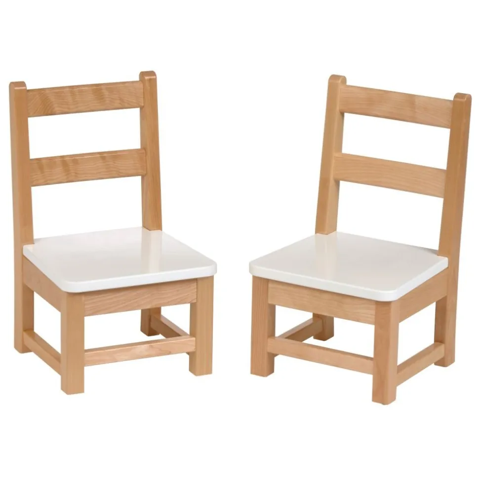 Environments® Ladderback White & Natural Toddler Chair, 8"H