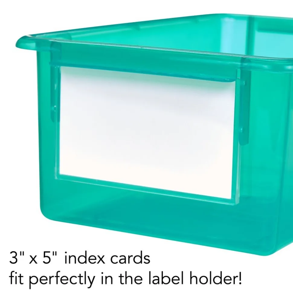 Environments® LucentLuxe™ Easy Label Bin with Lid - Set of 4 - Blue