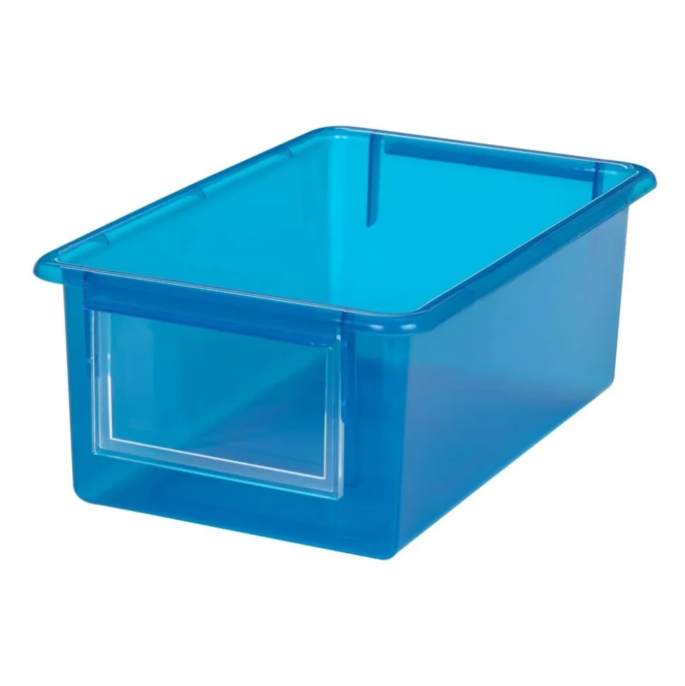 Environments® LucentLuxe™ Easy Label Bin with Lid - Set of 4 - Blue