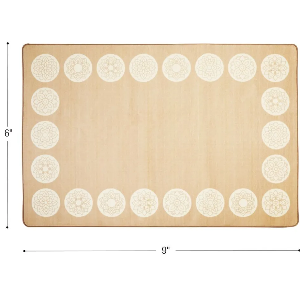 Environments® Mandala Sit Spot 6' x 9' Border Pixel Perfect Carpet