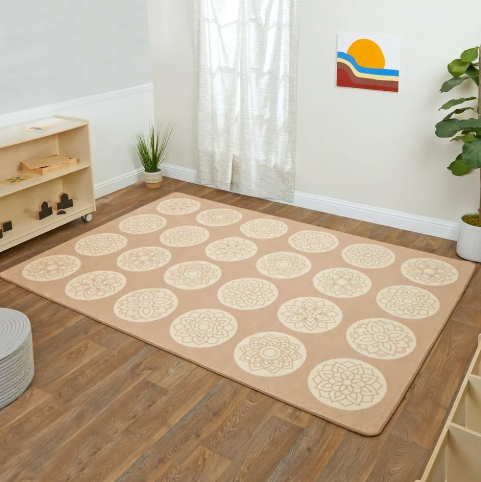 Environments® Mandala Tone on Tone Sit Spot 6' x 9' Pixel Perfect Carpet