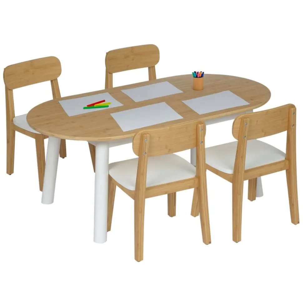 Environments® Milestones™ Bamboo Oval Table with 4 Chairs