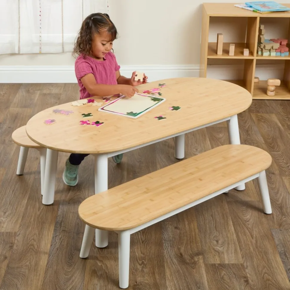 Environments® Milestones™ Bamboo Oval Table with 2 Benches