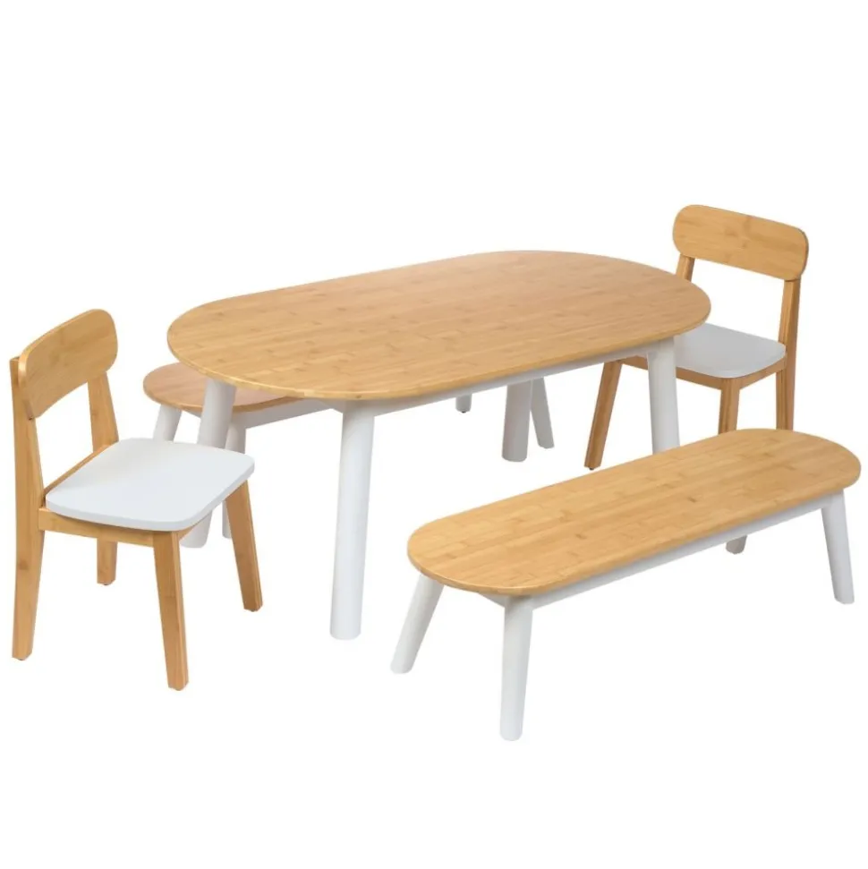 Environments® Milestones™ Bamboo Oval Table with 2 Benches and 2 Chairs