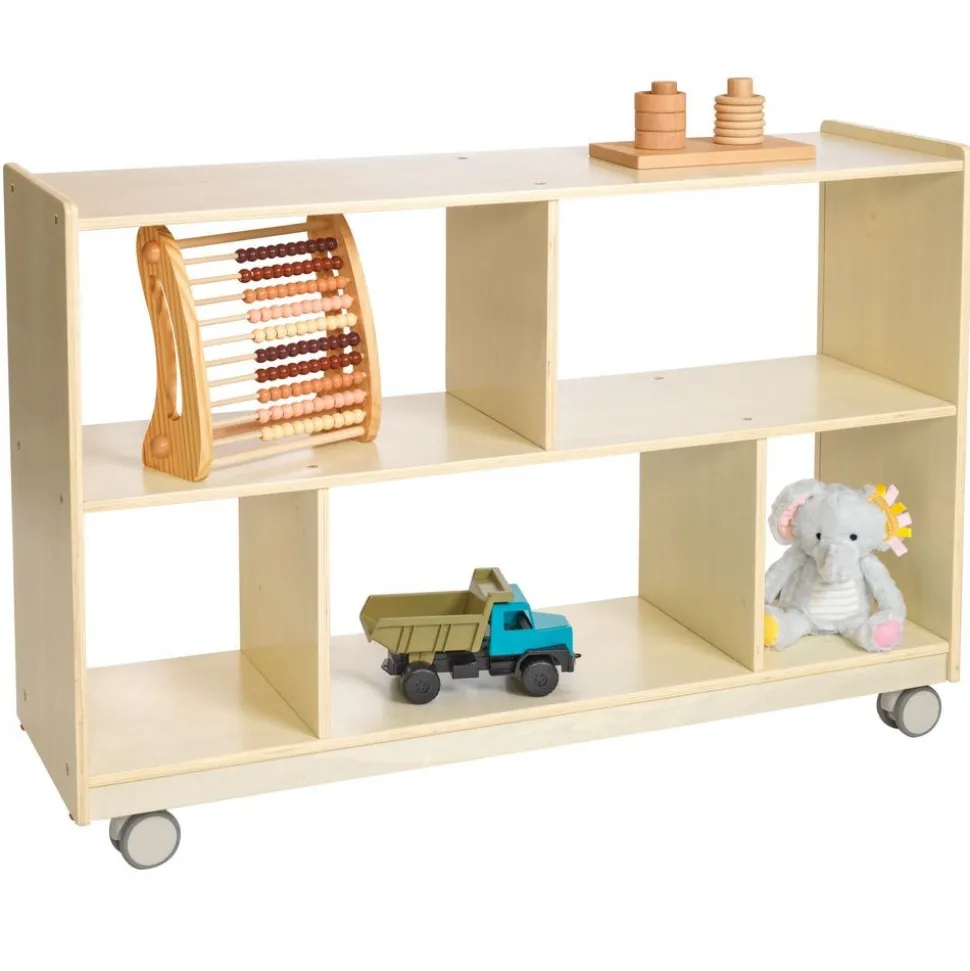 Environments® Mobile 30"H 2-Shelf Storage with Clear Back - Assembled
