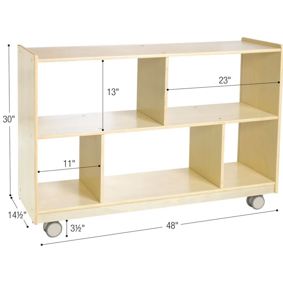 Environments® Mobile 30"H 2-Shelf Storage with Clear Back - Assembled