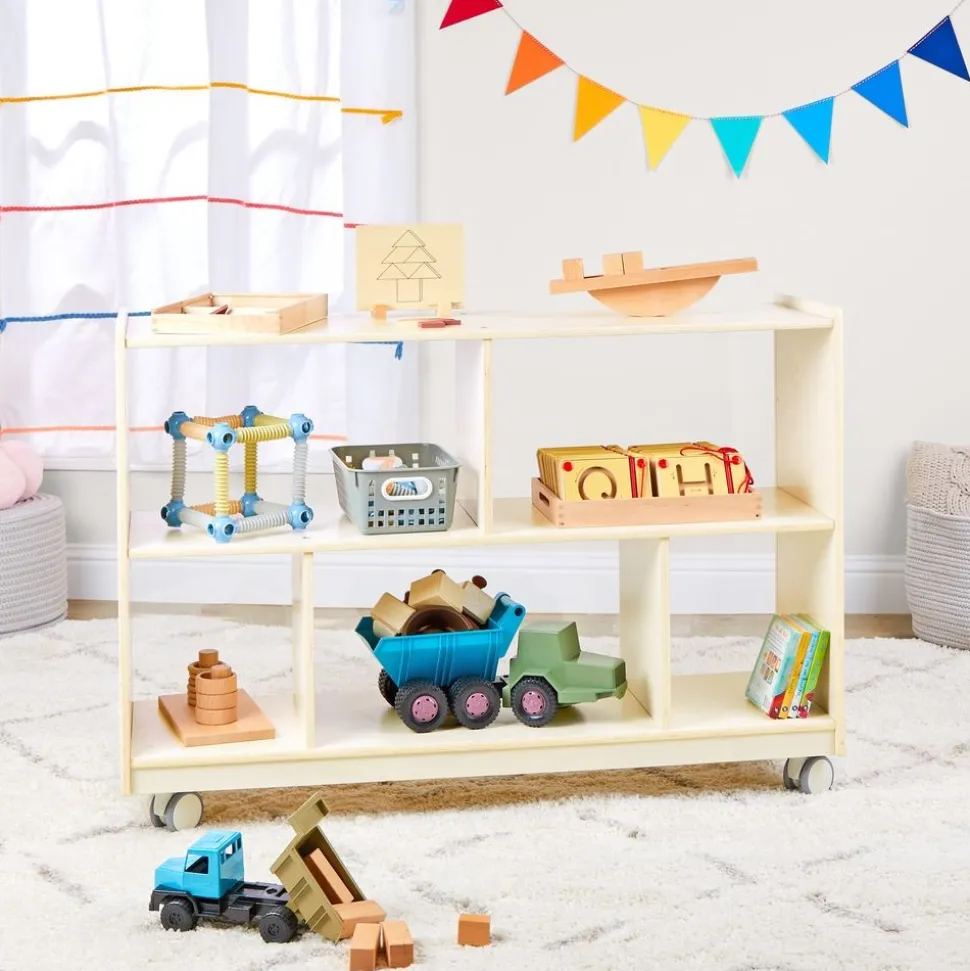 Environments® Mobile 30"H 2-Shelf Storage with Clear Back - Assembled