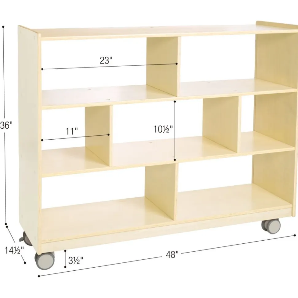 Environments® Mobile 36"H 3-Shelf Storage with Clear Back - Assembled
