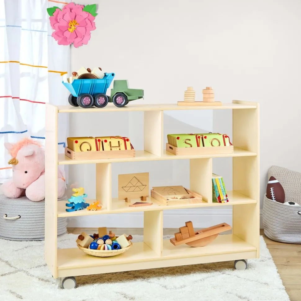 Environments® Mobile 36"H 3-Shelf Storage with Clear Back - Assembled