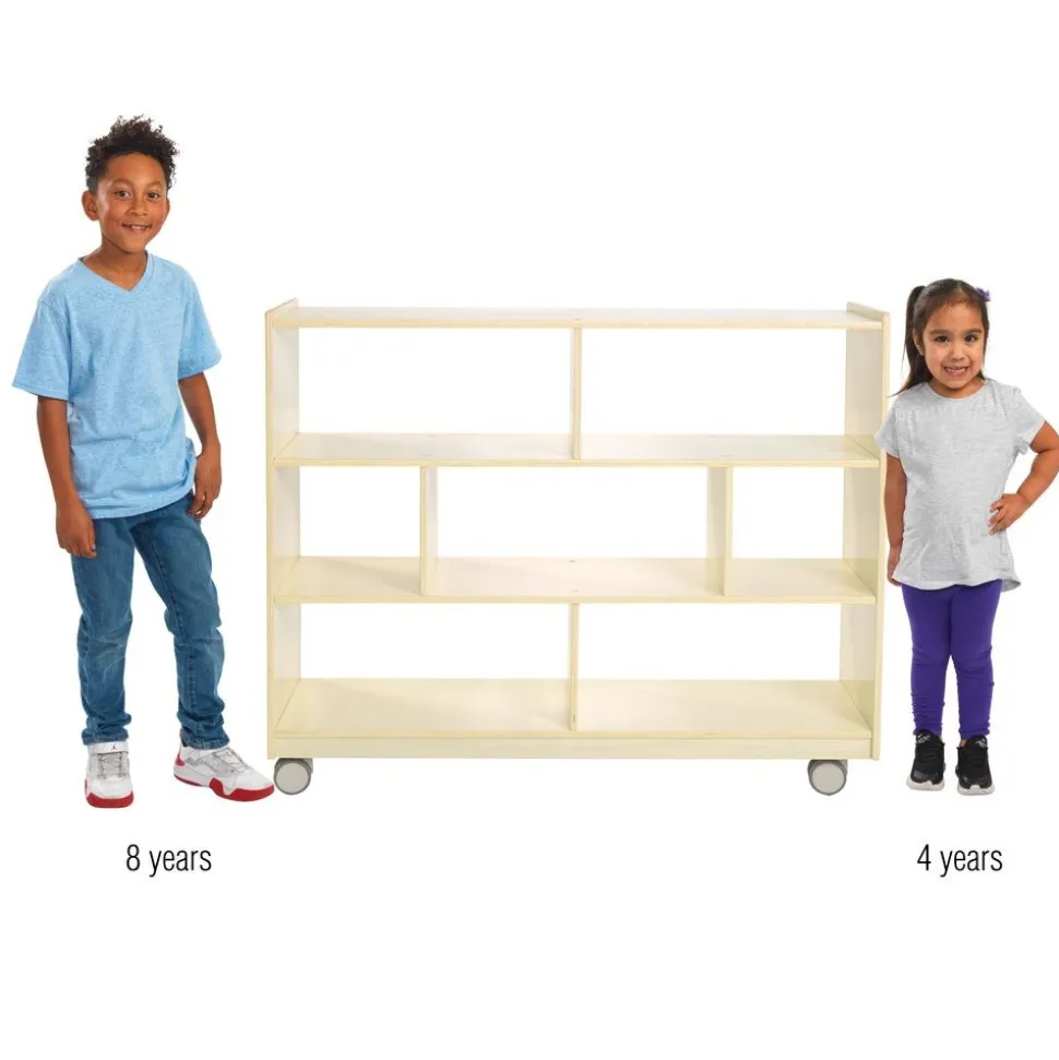Environments® Mobile 36"H 3-Shelf Storage with Clear Back - Assembled