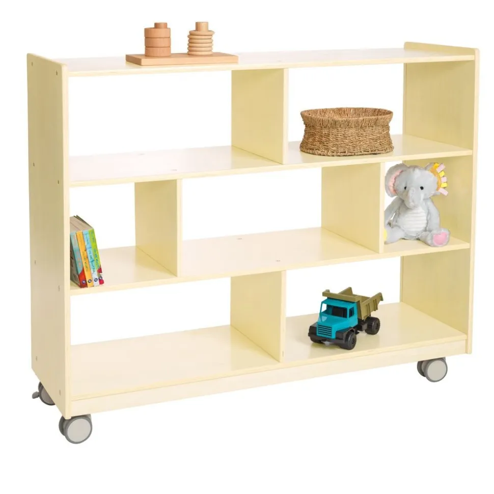 Environments® Mobile 36"H 3-Shelf Storage with Clear Back - Assembled