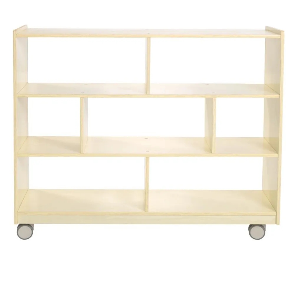 Environments® Mobile 36"H 3-Shelf Storage with Clear Back - Assembled