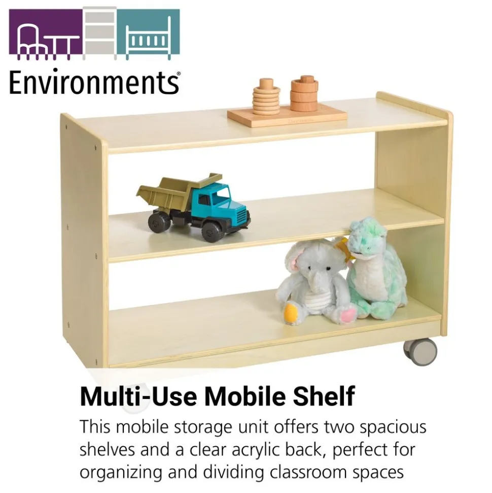 Environments® Mobile 23 3/4"H Storage with Clear Back - Assembled