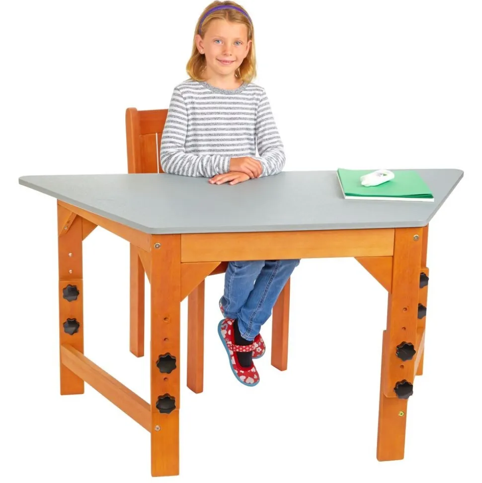 Environments® Outdoor Adjustable Trapezoid Desk