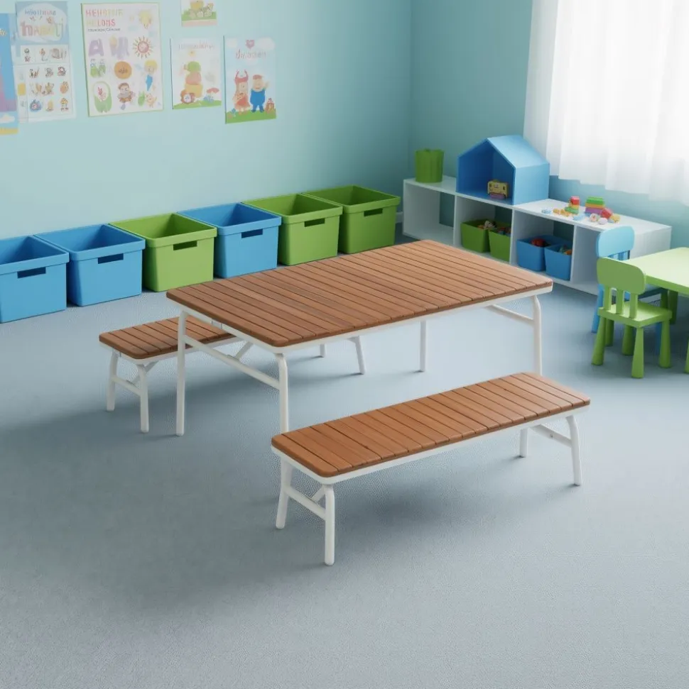 Environments® Outdoor Aluminum Picnic Table & 2 Benches