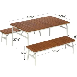 Environments® Outdoor Aluminum Picnic Table & 2 Benches
