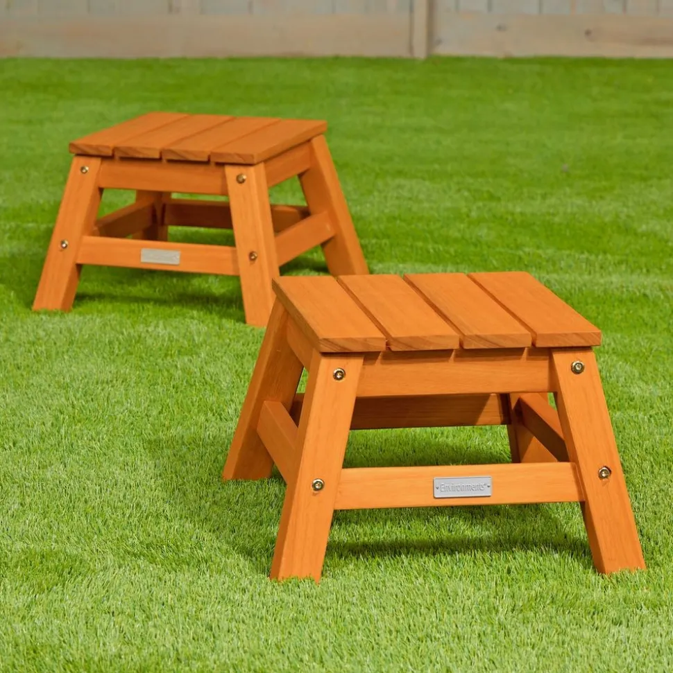 Environments® Outdoor Eucalyptus Stool (Set of 2)