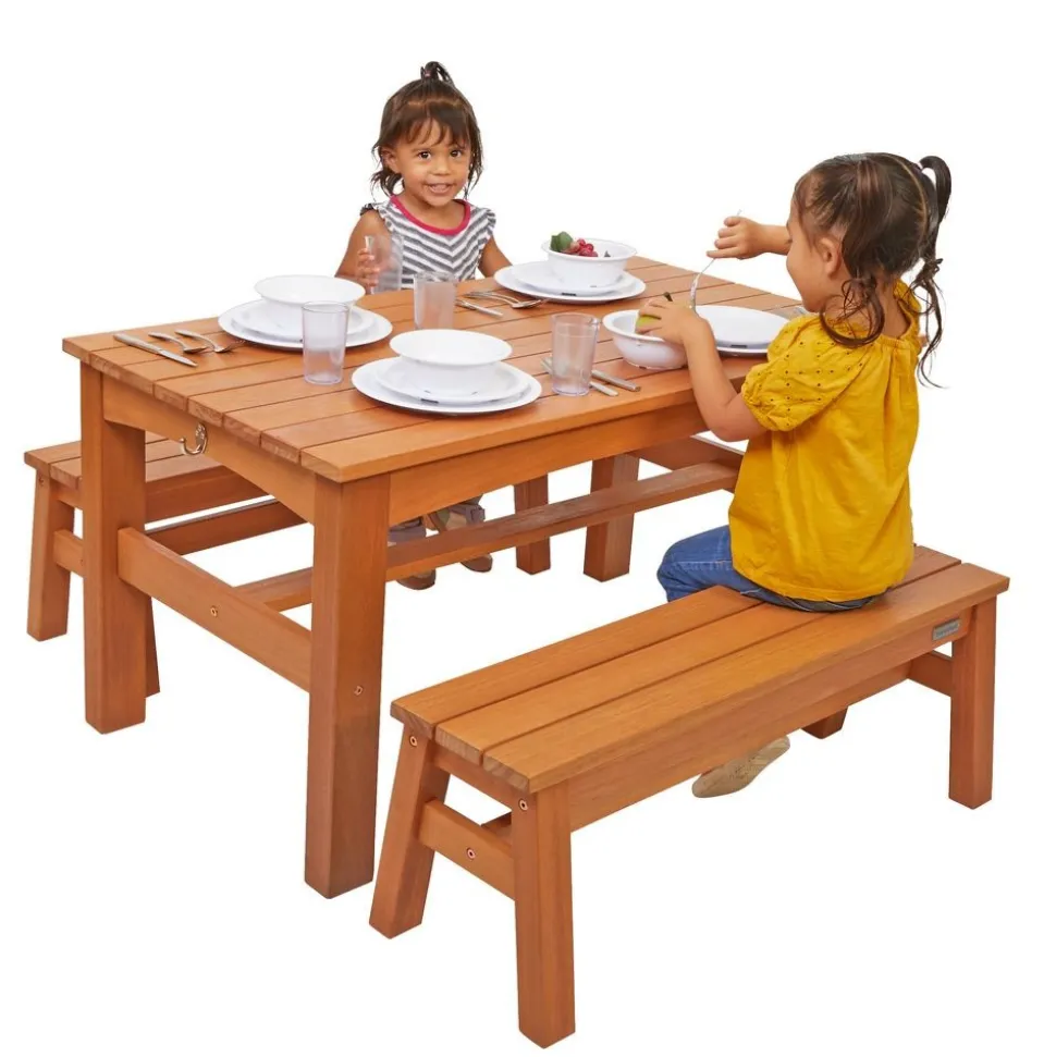 Environments® Outdoor Farm Table and Bench Set