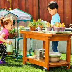 Environments® Outdoor Rolling Planting Cart with Water Pump