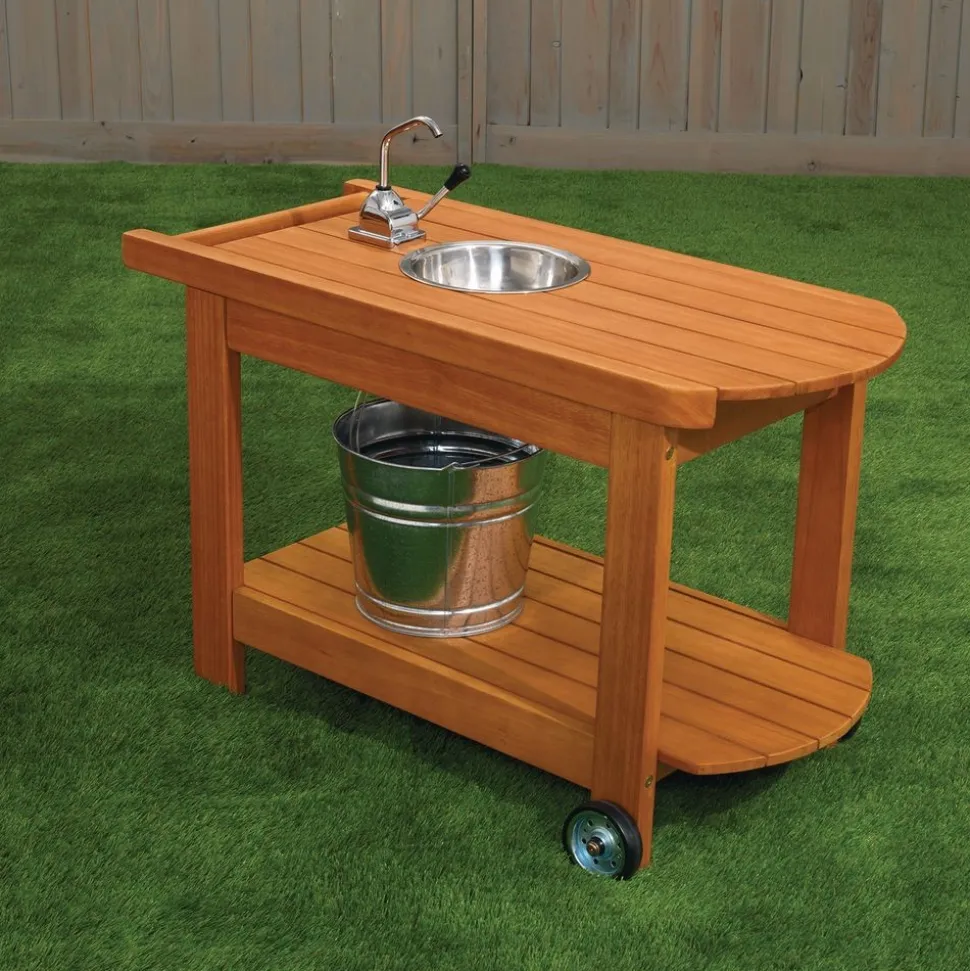 Environments® Outdoor Rolling Planting Cart with Water Pump