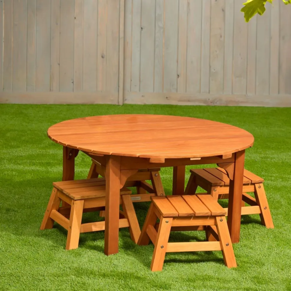 Environments® Outdoor Round Table and Stool Set