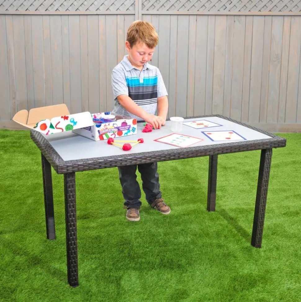 Environments® Outdoor Smooth Top Wicker Table - 21" (Preschool Height)