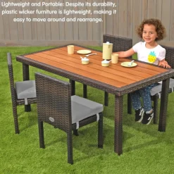 Environments® Outdoor Smooth Top Wicker Table -26