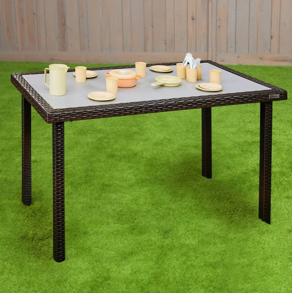 Environments® Outdoor Smooth Top Wicker Table -26" (School Age Height)