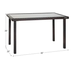 Environments® Outdoor Smooth Top Wicker Table -26