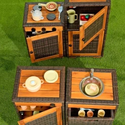 Environments® Outdoor Wicker Kitchen Kit (Set of 4)