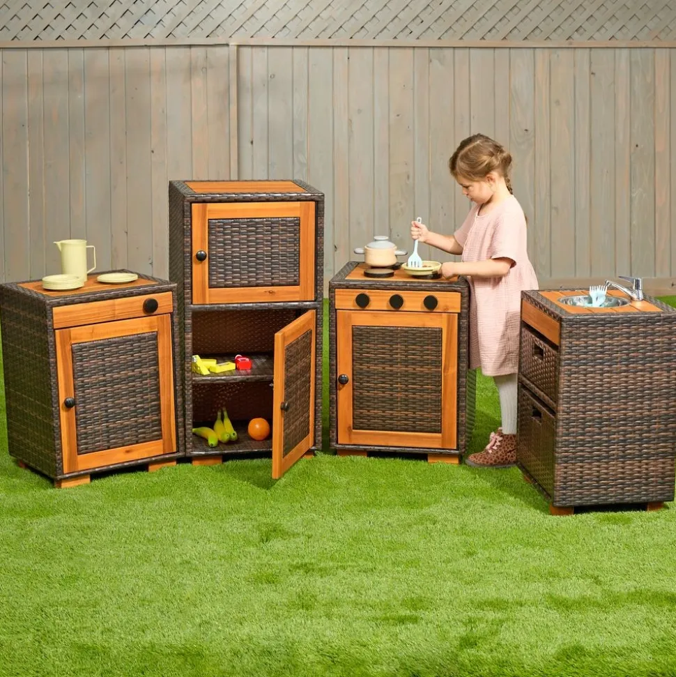 Environments® Outdoor Wicker Kitchen Kit (Set of 4)