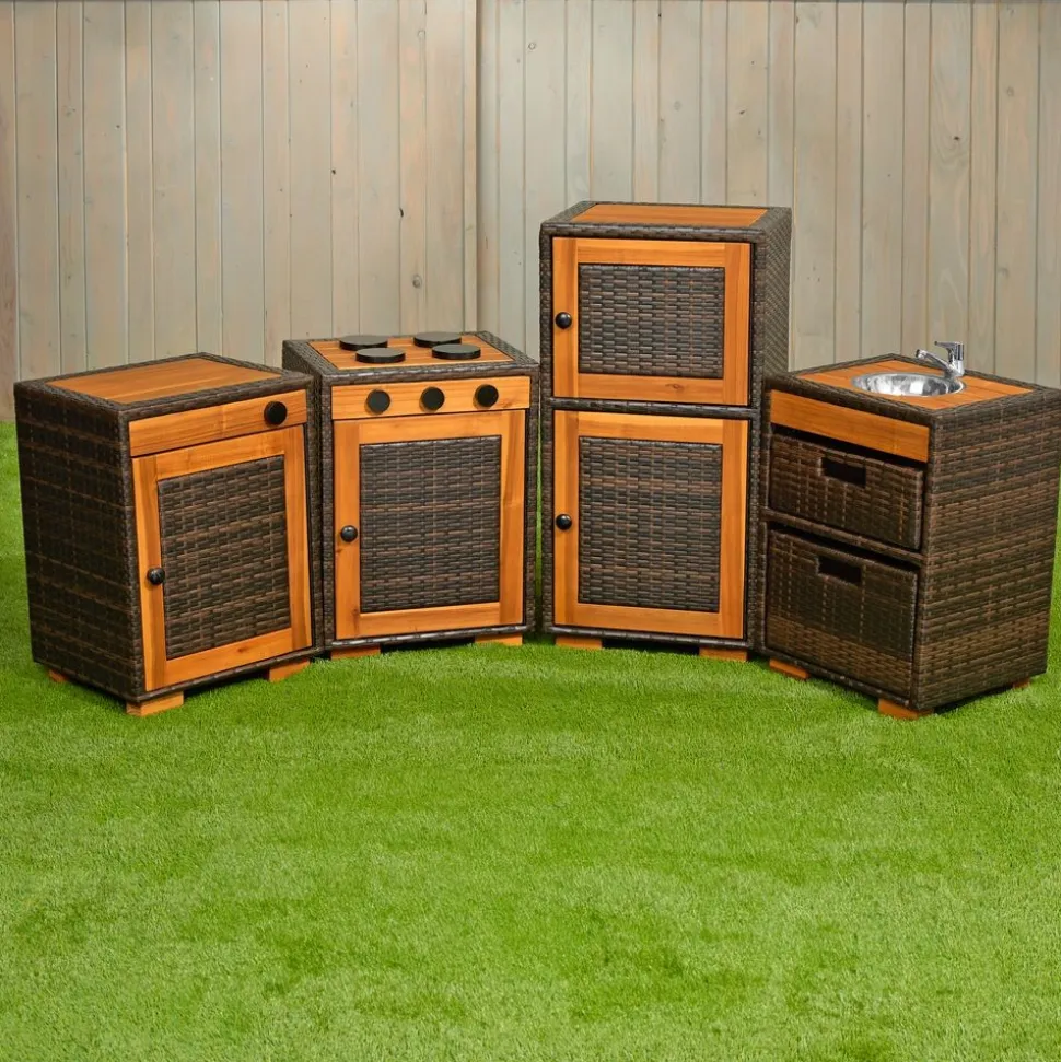 Environments® Outdoor Wicker Kitchen Kit (Set of 4)