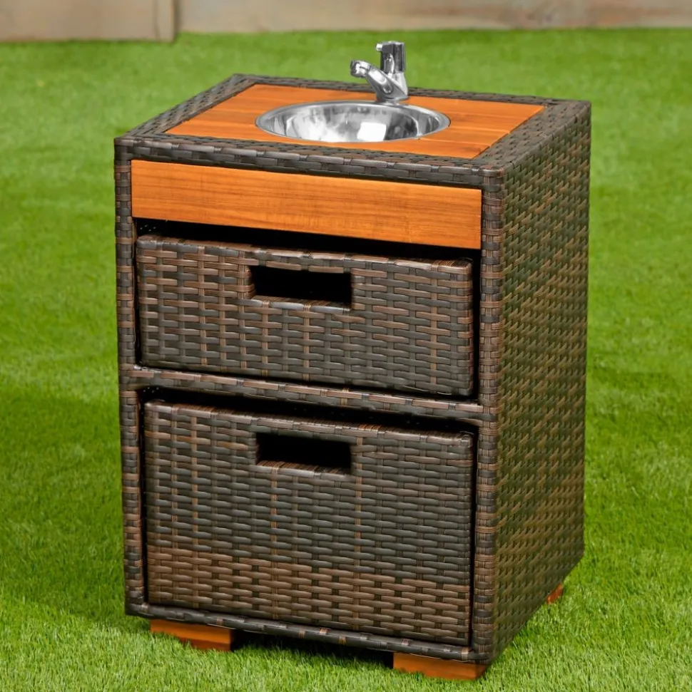 Environments® Outdoor Wicker Sink