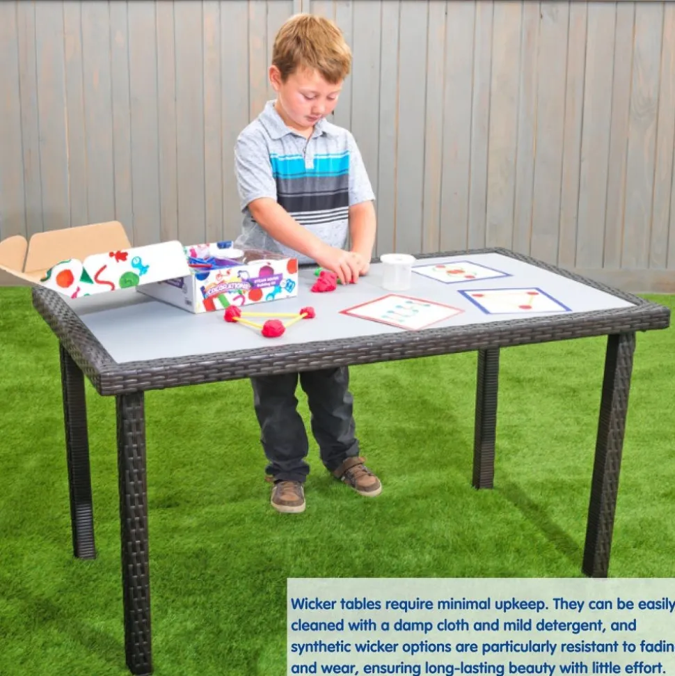 Environments® Outdoor Wicker Dining Table (Preschool Height)