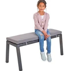 Environments® Outdoor Wicker Bench (School Age Height)