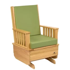 Environments® Premium Easy-Care Glider Rocker with Green Cushion