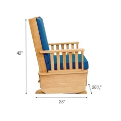 Environments® Premium Easy-Care Glider Rocker with Blue Cushion