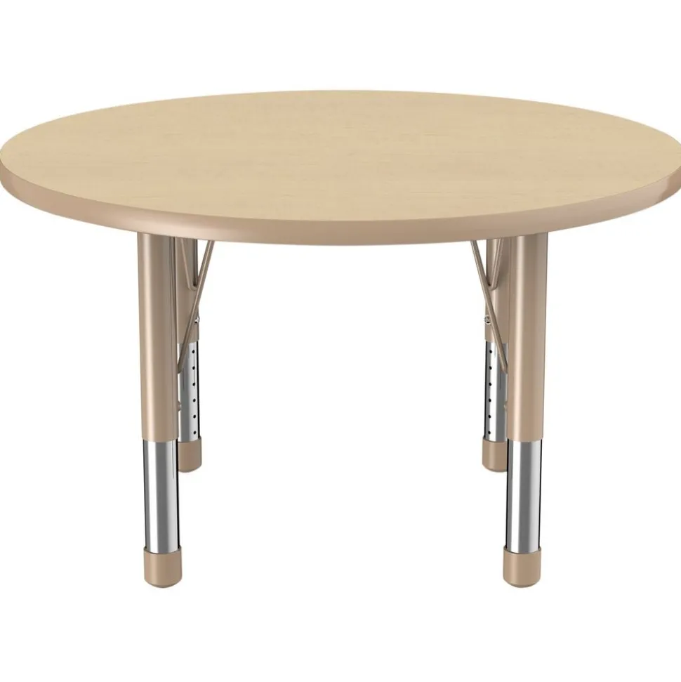 Environments® 36" Round Activity Table with Adjustable Chunky Legs - Maple/Maple