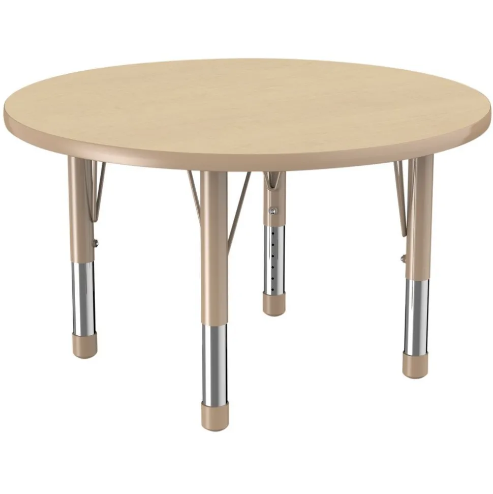 Environments® 36" Round Activity Table with Adjustable Chunky Legs - Maple/Maple