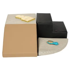 Environments® SoftStages® Modern Comfort Corner Climber - Almond, Black and Black Stripe