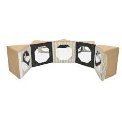 Environments® SoftStages® Modern Comfort Multi-Image Mirror Pentagon - Almond, Black and Black Stripe