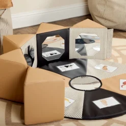 Environments® SoftStages® Modern Comfort Multi-Image Mirror Pentagon - Almond, Black and Black Stripe