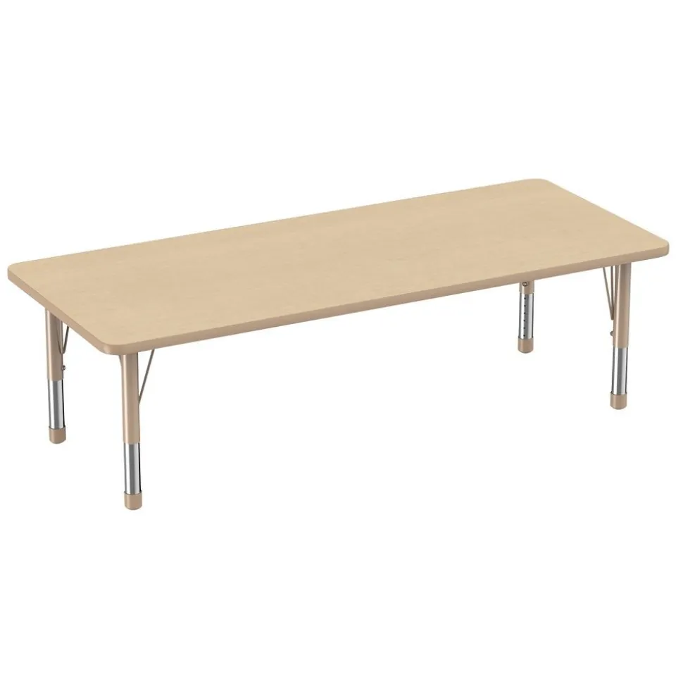 Environments® 30" x 72" Rectangle Activity Table with Adjustable Chunky Legs - Maple/Maple