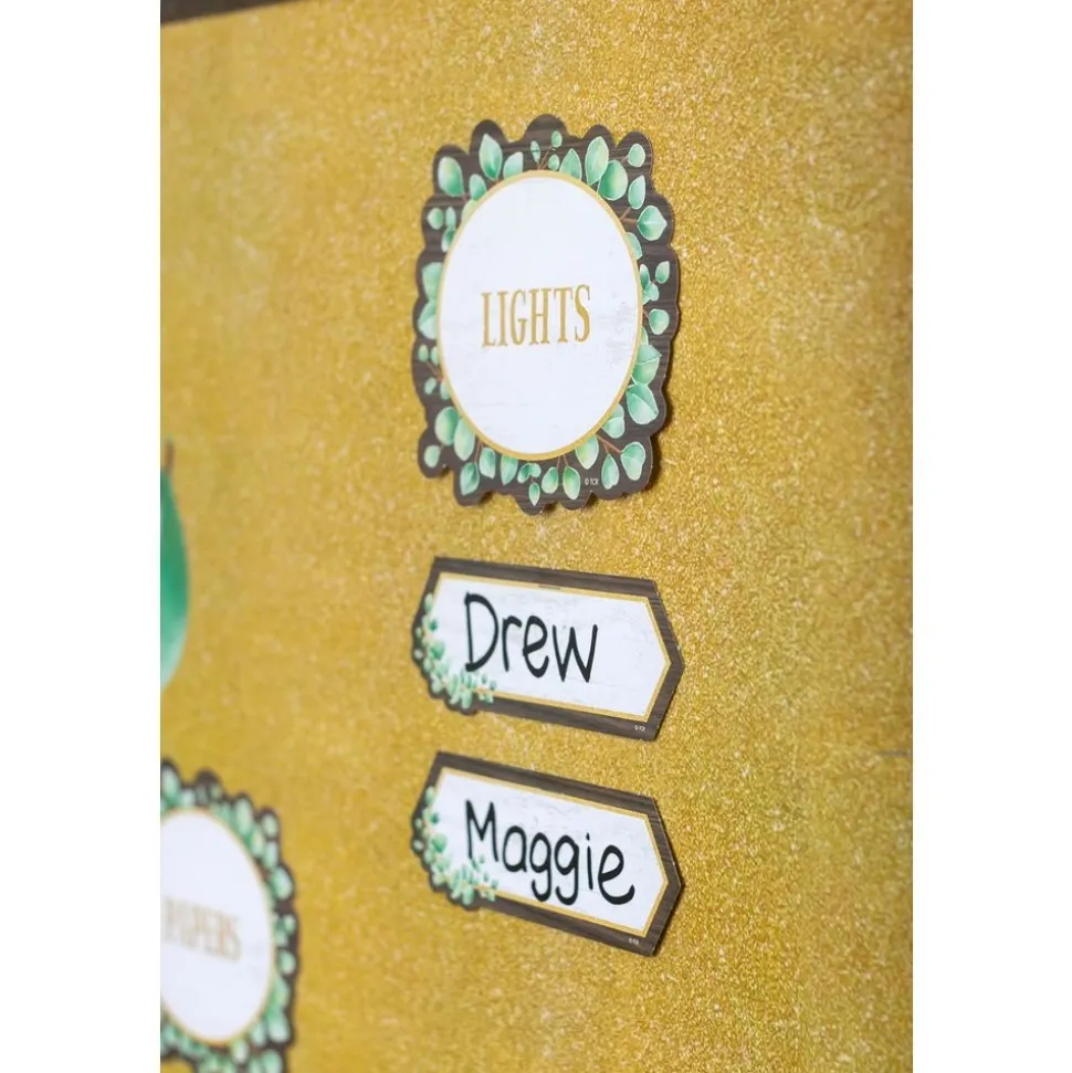 Eucalyptus Classroom Jobs Mini Bulletin Board - 49 Pieces