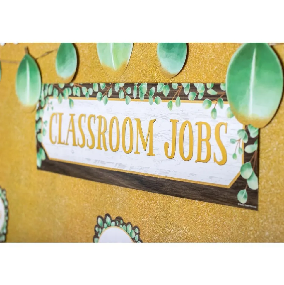 Eucalyptus Classroom Jobs Mini Bulletin Board - 49 Pieces