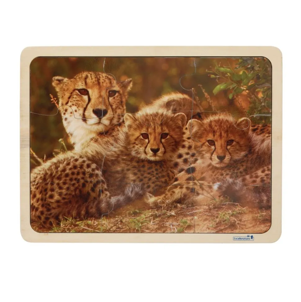 Excellerations® Animal Families Around the World Wooden Puzzles and Posters Set of 9
